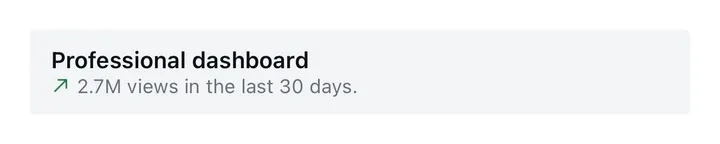 Instagram professional dashboard: 2.7M views in the last 30 days.